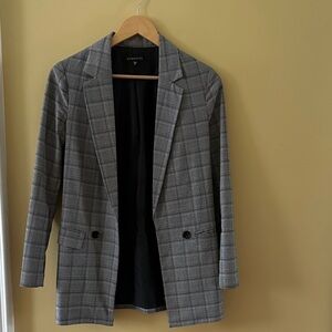 Dynamite Charcoal Checkered Blazer